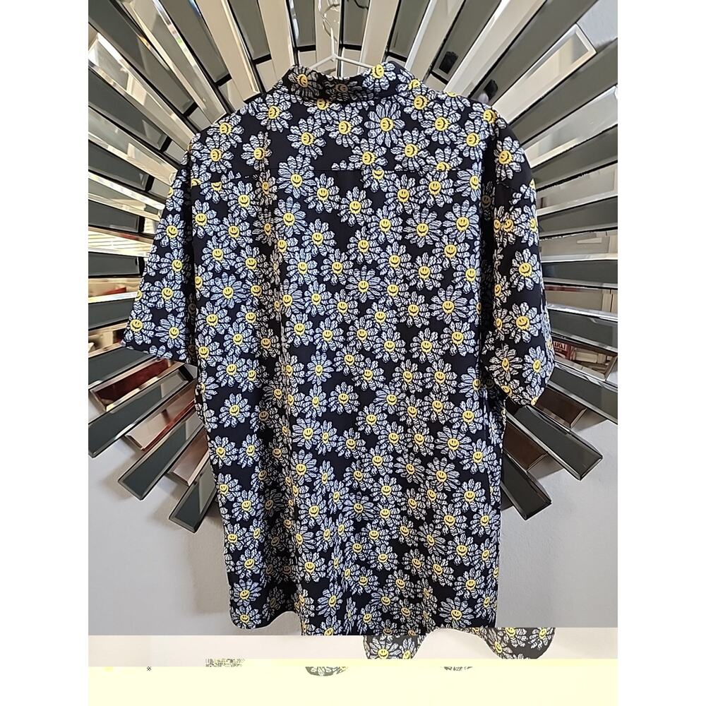 Molokai smiley flowers black extra extra large button up shirt - Picture 5 of 5
